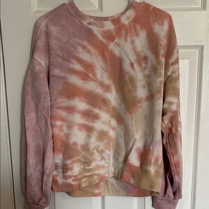 Tie-Dye Pink and Tan Women's Sweater